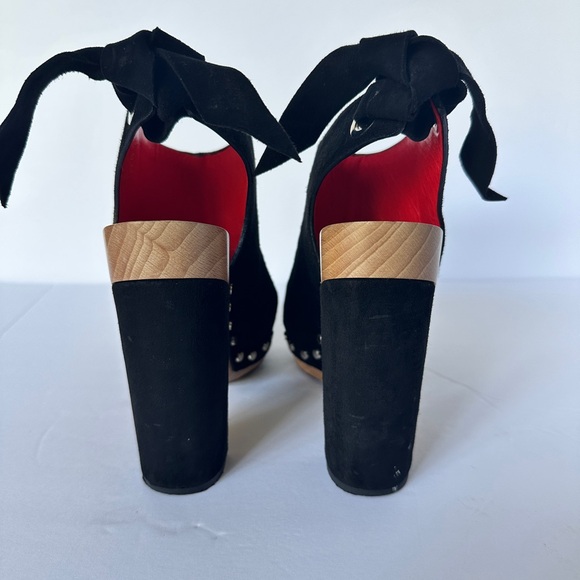 Proenza Schouler Black suede and Red inner lining, Wedge Sandals - Picture 6 of 7